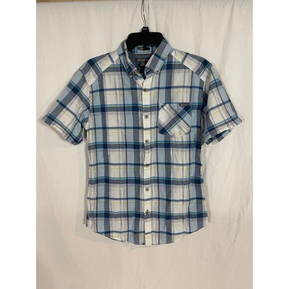 Eddie Bauer mens small button front plaid shirt - Picture 1 of 3